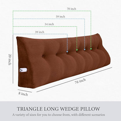 13 lbs Thickened Wedge Pillow Headboard Body Positioner Triangular Reading - Image 4