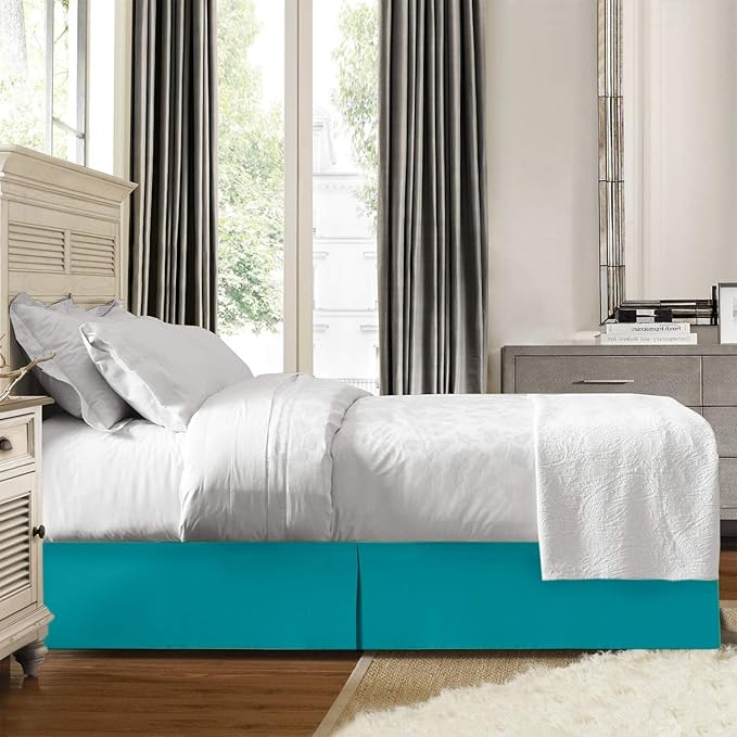 Bed Skirt - 100% Cotton 800 Thread Count Box Pleated Bed Skirt - Luxury Pleated - Image 2