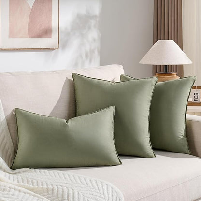 Fancy Homi 2 Packs Sage Green Decorative Throw Pillow Covers 18x18 inch - Image 5