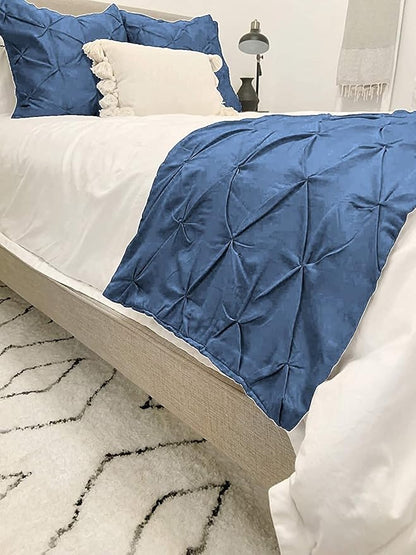 Bed Runner Set - 100% Pure Cotton 800 Thread Count - Luxury 1 Pinch Pleated Bed - Image 3