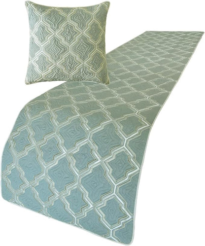 The HomeCentric King/Queen/Twin Light Blue Decorative Bed Runner Full 68"x18" - Image 4