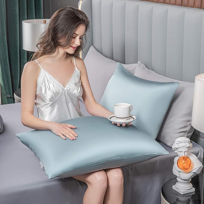 Mulberry Silk Pillowcase for Hair and Skin, Standard Size Cooling Silk Pillow - Image 5