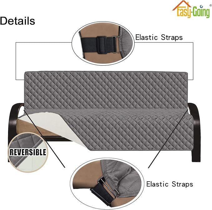 Easy-Going Futon Sofa Slipcover Reversible Sofa Cover Armless Futon Cover - Image 3