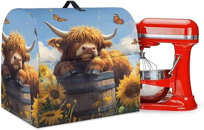Kitchen Aid Stand Mixer Covers Highland Cow Sunflower Kitchen Appliance Dust by Unknown
