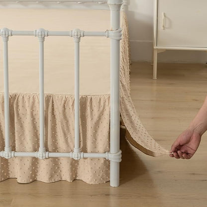 Tufted Dot Bed Skirt Queen Size, Ruffled Bed Skirt - Image 2