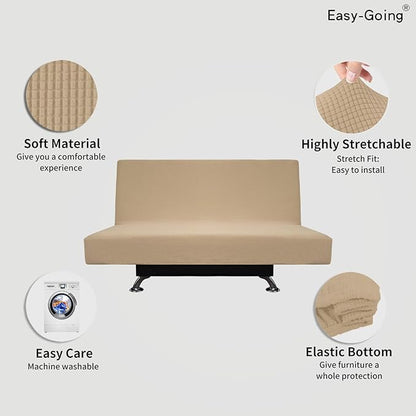 Easy-Going Stretch Futon Slipcover Armless Futon Bed Cover Furniture Protector - Image 3