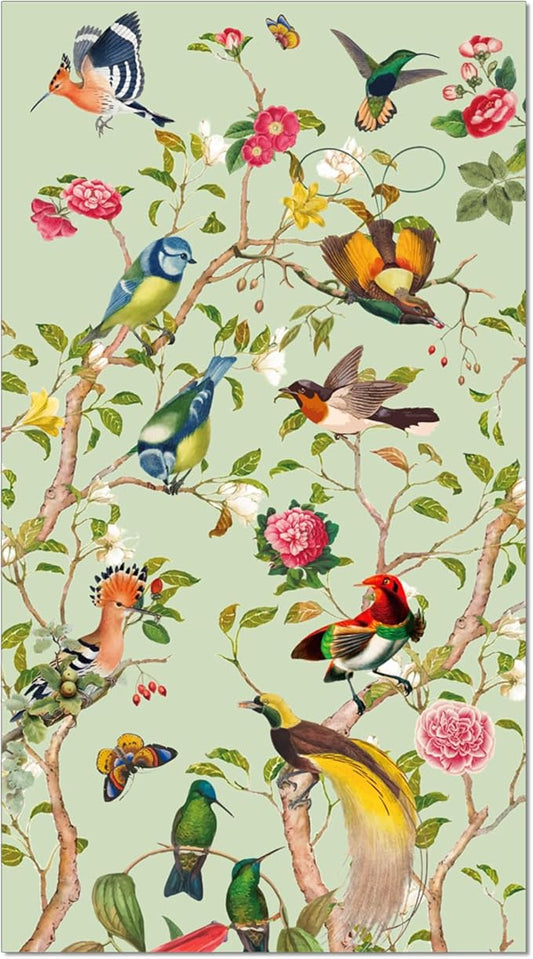 200 Pcs Disposable Vintage Floral Bird Hand Towels – Watercolor Wildflower by Unknown
