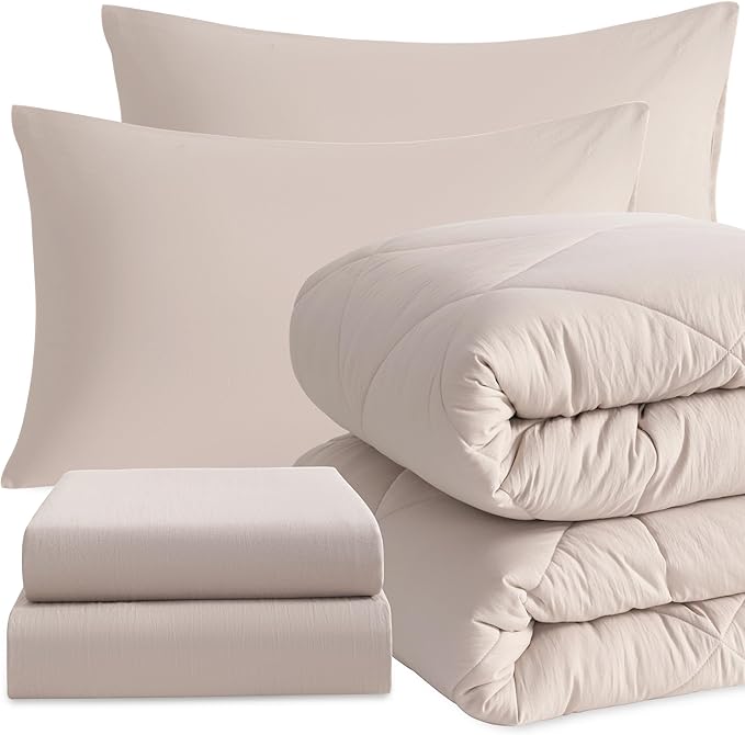NTBAY Twin Comforter Set with Sheets, 5 Pieces Soft and Breathable Twin Bedding by NTBAY