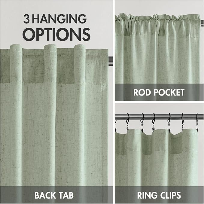 MIULEE Non-See-Through Privacy Linen Curtains 2 Panels, Light Filtering Window - Image 5