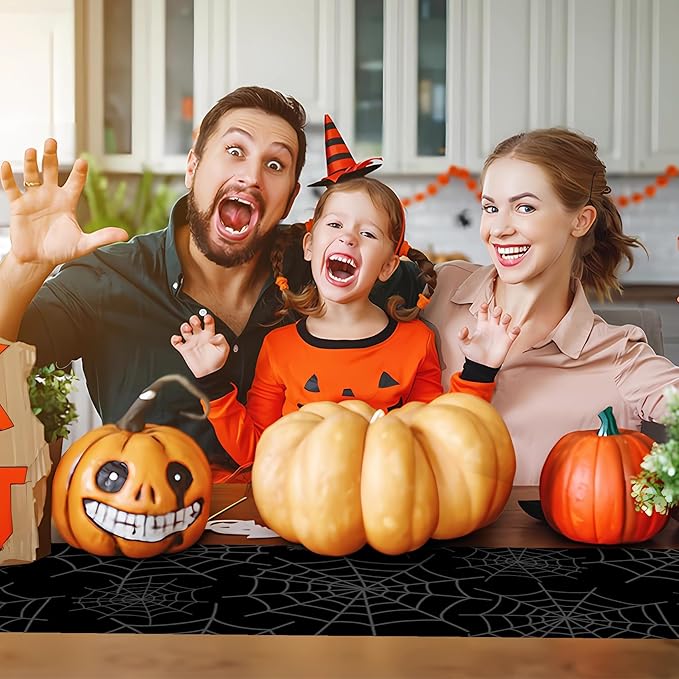 Happy Halloween Table Runner Since Last Halloween Orange Night Full Moon Black - Image 4