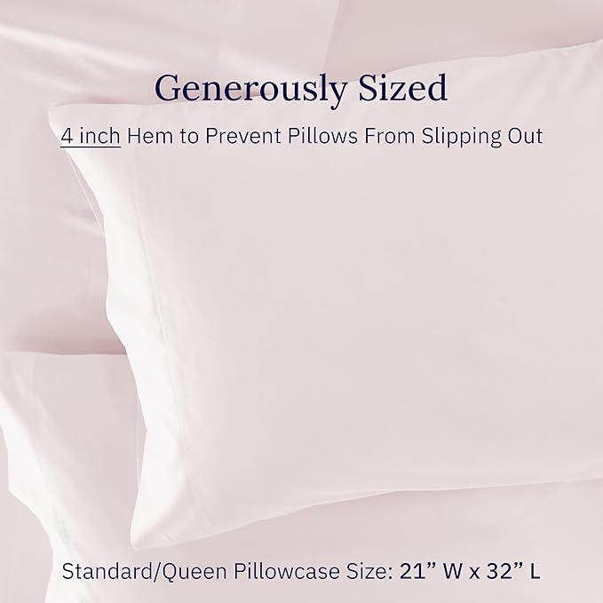 Luxuriously Soft Hotel Quality 600 Thread Count, 100% Cotton Set of 2 Cases - Image 4