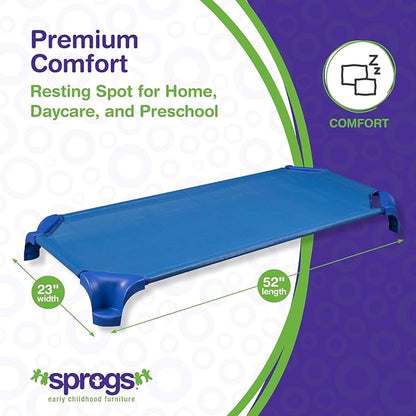 Sprogs Heavy-Duty Stackable Standard Size 52"L Daycare Cots - Image 3