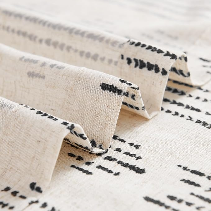 jinchan Boho Kitchen Curtains Linen Tier Curtains 20 Inch Bohemian Cafe Style - Image 8