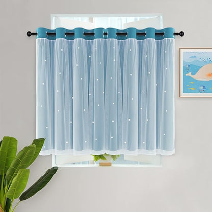 Kinryb Kids Blackout Curtains for Bedroom/Living Room/Classroom, Sheer Overlay - Image 7