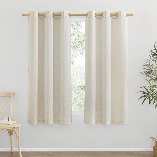NICETOWN Thick Linen Blend Curtains Flax Textured by NICETOWN