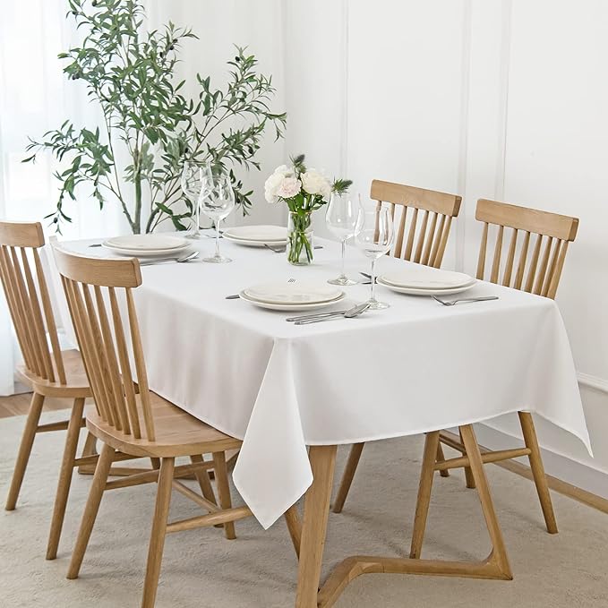 maxmill Slubby Texture Tablecloth Water Resistance Antiwrinkle Spillproof Soft by maxmill