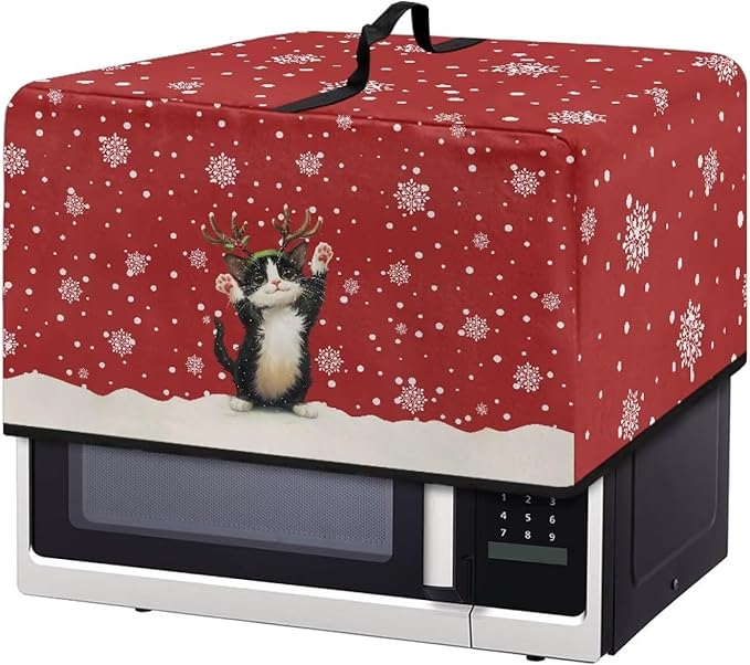 Microwave Oven Dust Cover, Christmas Cat Dust-Proof Microwave Toaster Oven by Unknown