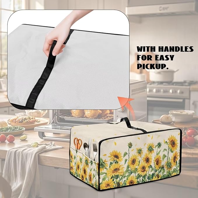 Convection Oven Cover with Storage Pockets, Dust-Proof Small Appliance Protector - Image 4