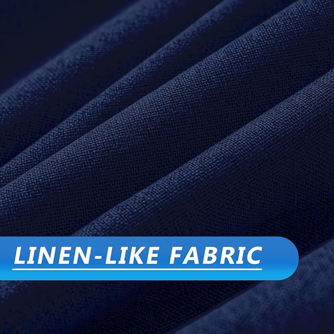 Linen 100% Blackout Curtains for Bedroom, Back Tab/Rod Pocket Curtain for - Image 3