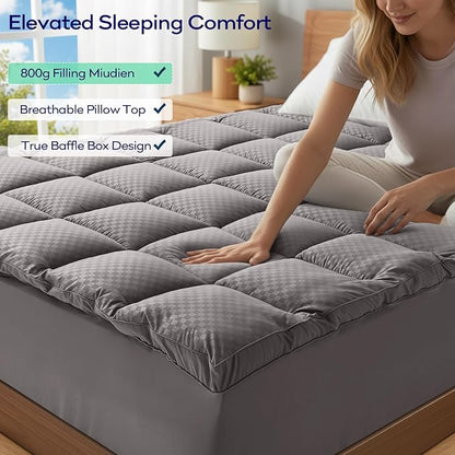 OLANLY Dual-Layer 4 Inch Queen Size Memory Foam Mattress Topper - Image 4