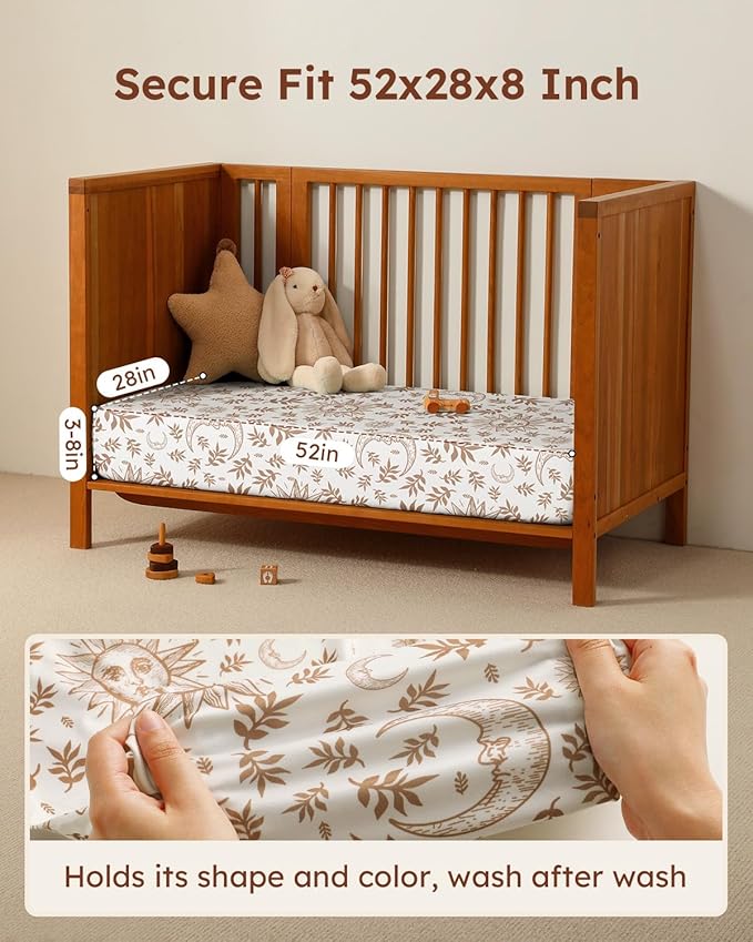 Baby Crib Sheets for Boys Girls, Breathable Soft Microfiber Baby Sheet White - Image 3