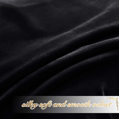 nicetown black out velvet curtains 63 inches long showing dimensions