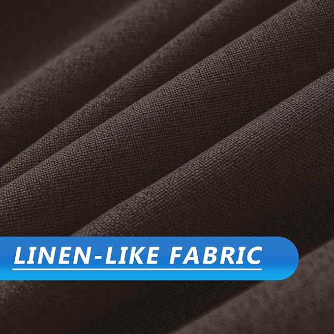 Linen 100% Blackout Curtains for Bedroom, Back Tab/Rod Pocket Curtain for - Image 3