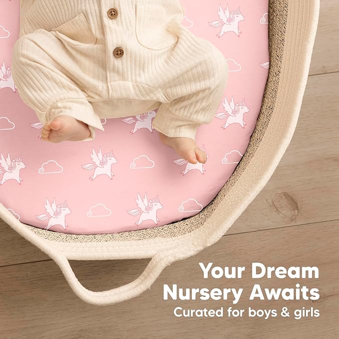 2-Pack Baby Bassinet Sheets Girl, Boy - Image 8