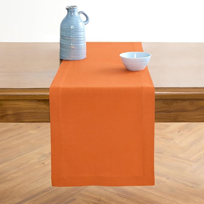 Solino Home Persimmon Orange Table Runner 144 Inches Long by SolinoHome