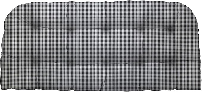 RSH DECOR: Tufted Wicker Loveseat Cushion | 41” x 19" | All-Weather Spun Fabric by RSHDECOR