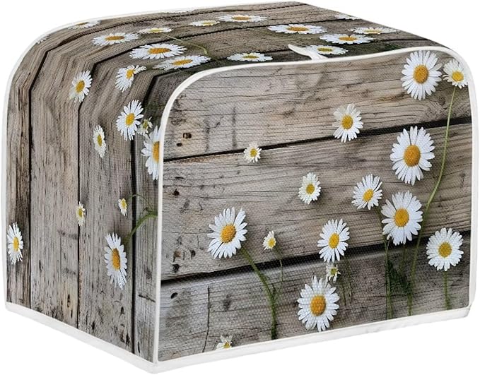 Old Wooden Daisy Printed Appliance Cover - Image 2