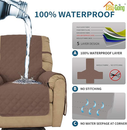 Easy-Going Sofa Slipcover Waterproof Recliner Chair Cover Non-Slip Fabric Couch - Image 4