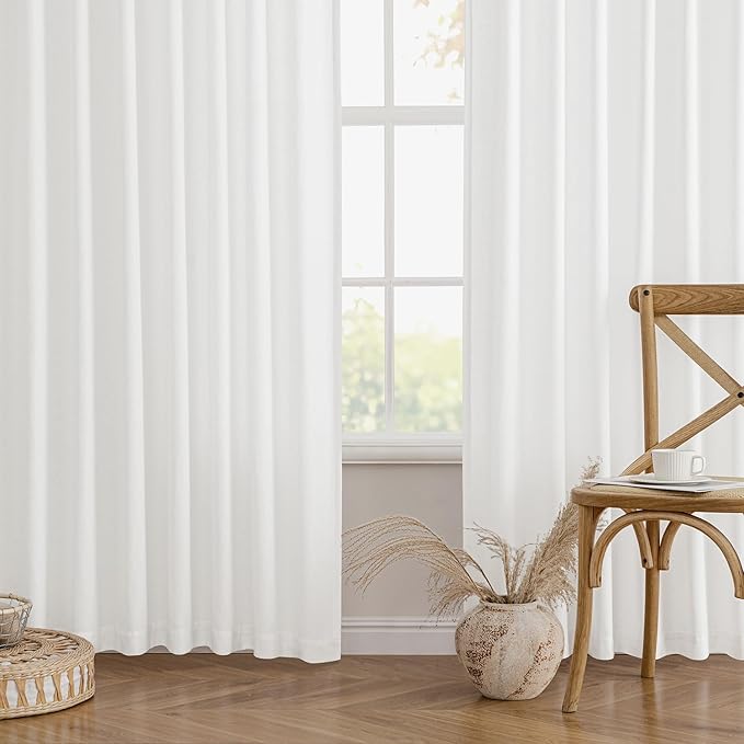 MIULEE Non-See-Through Privacy Linen Curtains 2 Panels, Light Filtering Window - Image 8