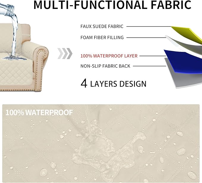 Easy-Going Waterproof Oversized Loveseat Covers Leakproof Couch Cover - Image 3