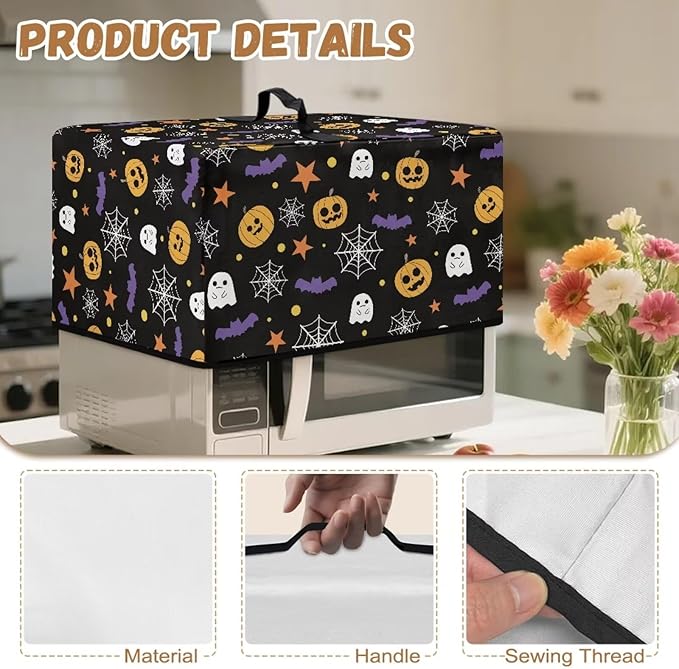 Microwave Ovens Dust Cover, Halloween Spiderweb Polyester Waterproof Countertop - Image 7