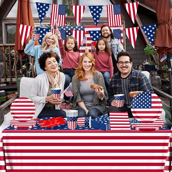 142Pcs American Flag Party Decorations Memorial Day 4th of July Patriotic - Image 2