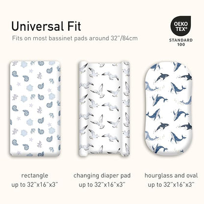 Gllquen Baby Bassinet Sheets 4 Pack, Breathable Cozy Fitted Mattress Sheet - Image 5