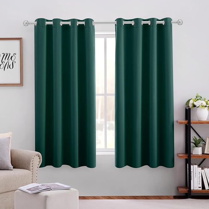 HOMEIDEAS Dark Green Blackout Curtains by HOMEIDEAS