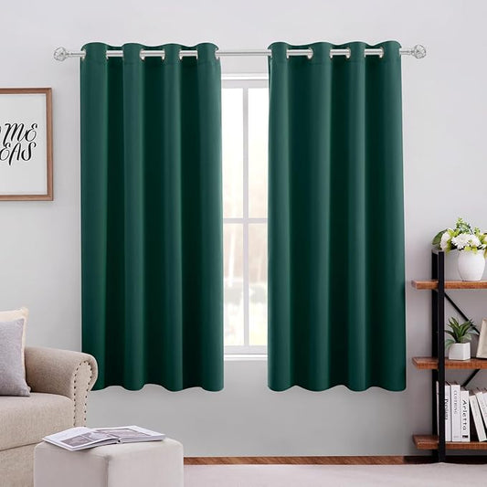 HOMEIDEAS Dark Green Blackout Curtains by HOMEIDEAS