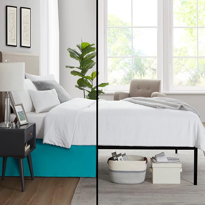 Nestl Teal Full XL Bed Skirt - Image 6