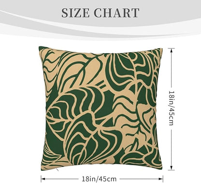 Tropical Green Plant Throw Pillow Covers 18x18 Inch Set of 2 Summer Sage Green - Image 8