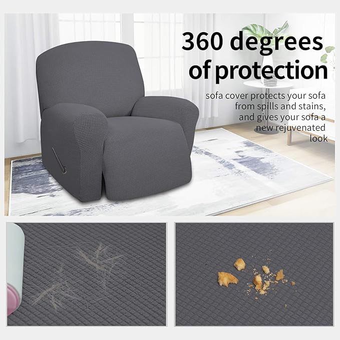 Easy-Going 4 Pieces Oversized Recliner Stretch Sofa Slipcover Sofa Cover - Image 3