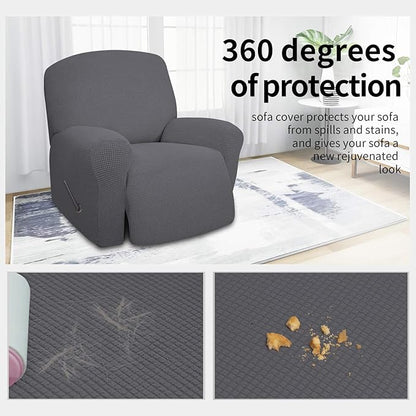 Easy-Going 4 Pieces Oversized Recliner Stretch Sofa Slipcover Sofa Cover - Image 3