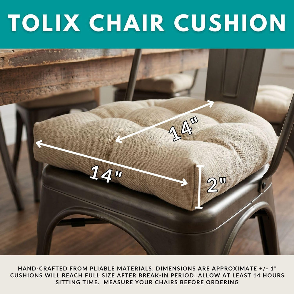 Barnett Home Decor Ticking Stripe Black - 14" Industrial Chair Cushion w...