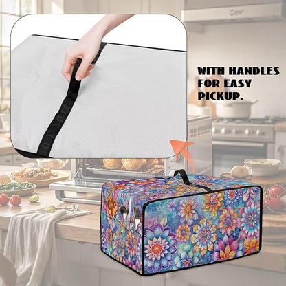 Boho Mandala Floral Print Microwave Oven Dust Cover - Image 5