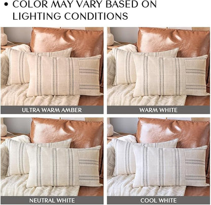 AELS 12x20 Decorative Farmhouse Linen Throw Pillow Covers, Boho Rectangle - Image 4