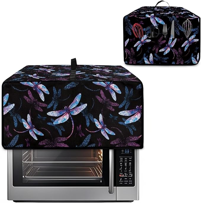 Dragonfly Print Microwave Oven Cover Dust-Proof Microwave Toaster Oven Cover - Image 2