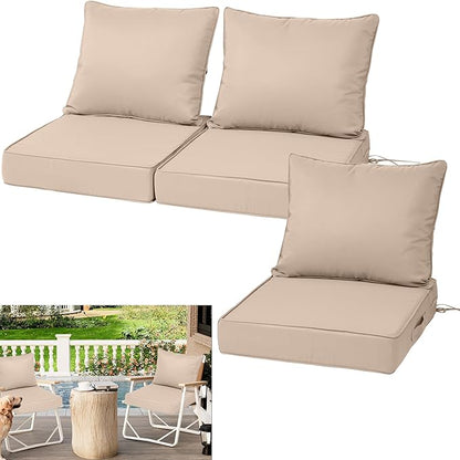 Waterproof Outdoor Chair Cushion Set of 3, Outdoor Cushions by Vulacko