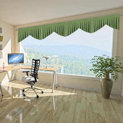 Valances for Windows Green Window Valance for Kitchen Rod Pocket Blackout - Image 2