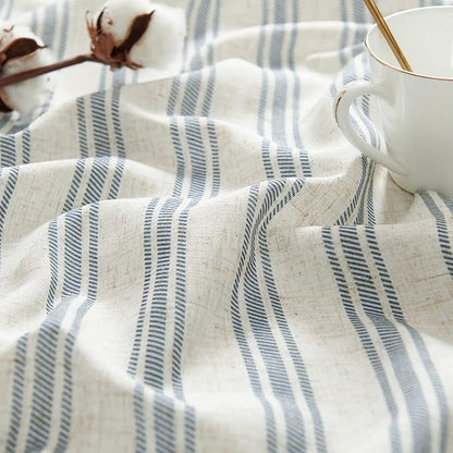 jinchan Striped Linen Kitchen Tier Curtain Farmhouse Cafe 30 Inch Small Window - Image 7
